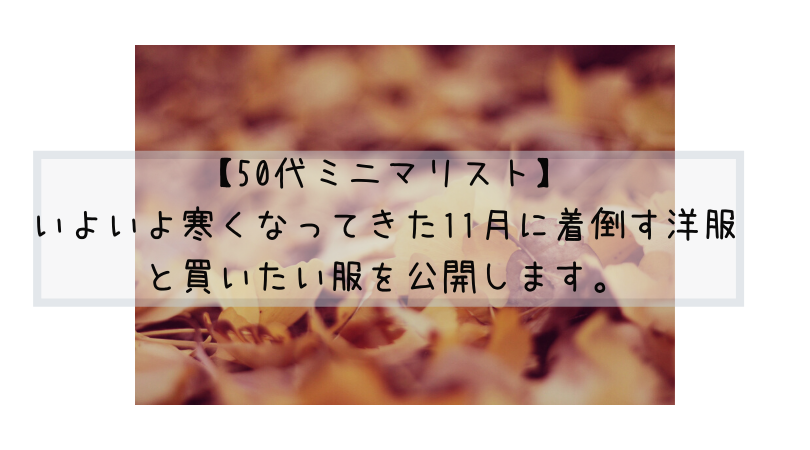【50代ミニマリスト】いよいよ寒くなってきた11月に着倒す洋服と買いたい服を公開します。