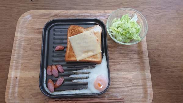 ガスコンロで昼ごはん